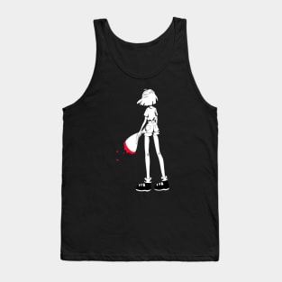 Lofi Sad Anime Girl Holding Roses Tank Top